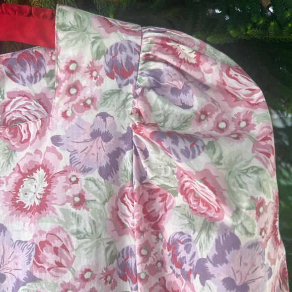 Vtg 80s Laura Ashley Floral Print Cotton Dress | Puff Sleeves | Drop Waist | S - Picture 7 of 17